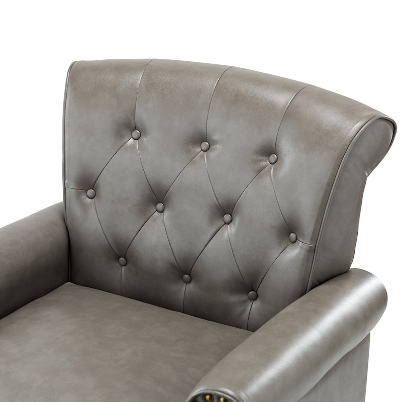 Mycenae Upholstered Accent Armchair with Nailhead Trim
