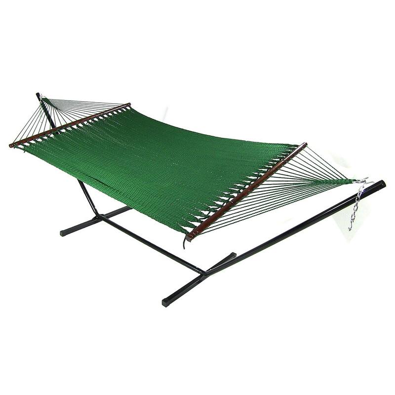 Sunnydaze Large 2-Person Rope Hammock with Spreader Bar & Hammock Stand