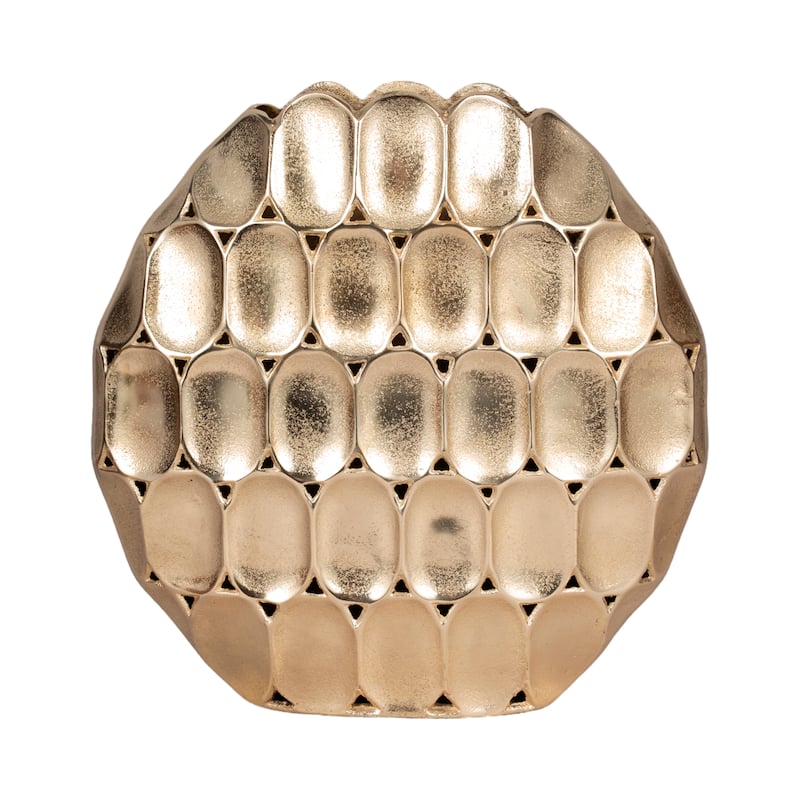 Sagebrook Home Modern Metal Textured Oval Vase
