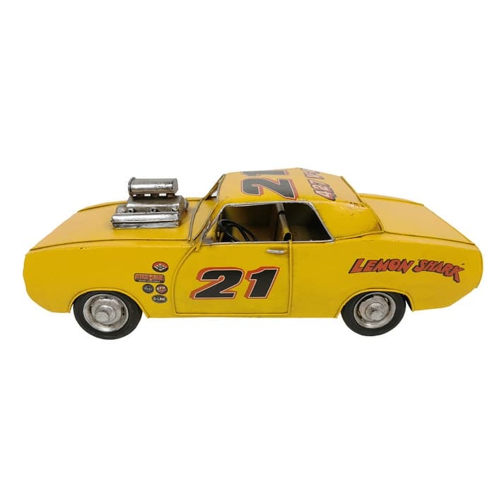 Yellow Hot Rod Metal Model