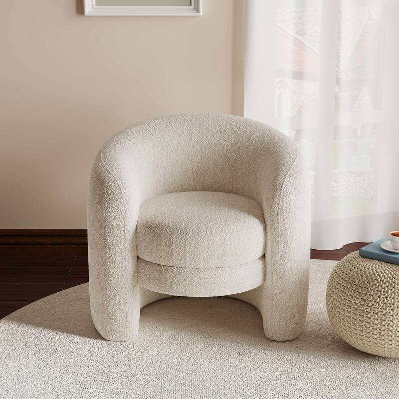 Boucle Upholstered Accent Chair (No Assembly)