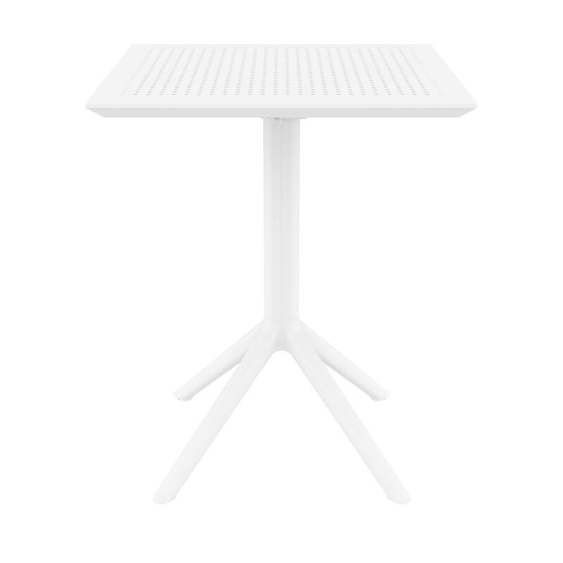 29.5" White Folding Square Outdoor Patio Dining Table