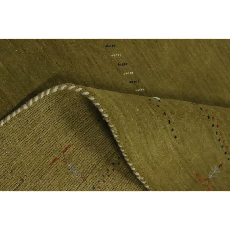 Hand Knotted Oriental 100% Wool Carpet Tribal Animal Pictorial Green Gabbeh Area Rug - 7' 9'' X 5' 0''