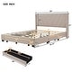 preview thumbnail 10 of 18, Merax Queen Size Linen Upholstered Platform Bed with 3 Drawers