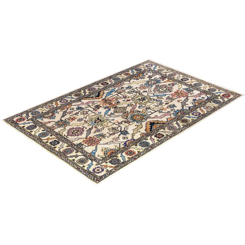 Serapi One-of-a-Kind Hand-Knotted Area Rug - Ivory - 4' 0" x 5' 11"