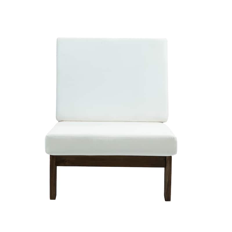 Sectional Wood Furniture 2 Seat Armless Patio Sofa