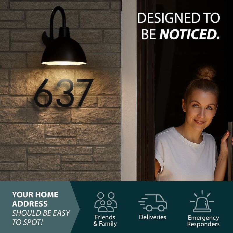 Mega Handles Modern Metal House Numbers | Heavy Duty Outdoor Address Digits | Easy to Install, Floating or Flush Mount Design
