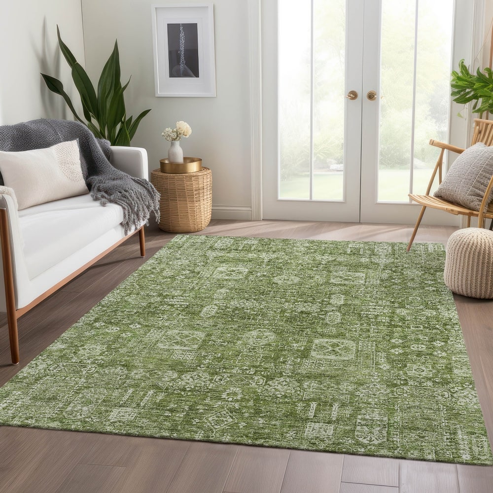 Machine Washable Indoor/ Outdoor Chantille Vintage Traditional Rug