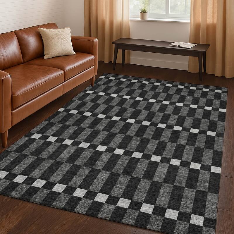 Machine Washable Indoor/ Outdoor Modern Augusta Chantille Rug