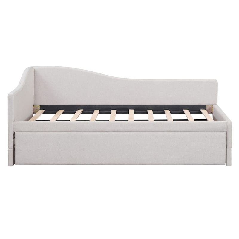 Twin Size Upholstered Daybed with Pop Up Trundle