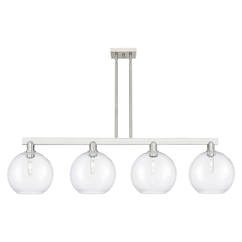 Innovations Lighting Endless Possibilities Arcadia - Athens - 4 Light 53" Stem Hung Island Light - Clear/Brushed Satin Nickel