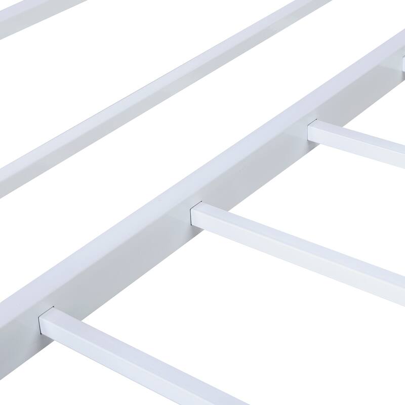Twin Metal Bunk Bed with Desk, Ladder and Guardrails