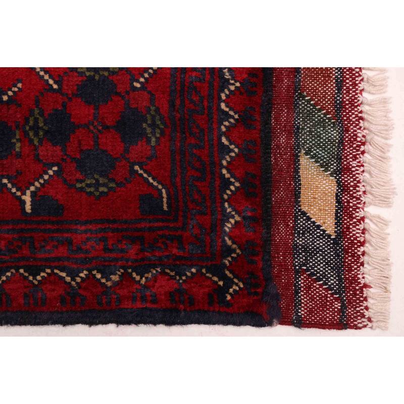 ECARPETGALLERY Hand-knotted Finest Khal Mohammadi Red Wool Rug - 3'1 x 7'0