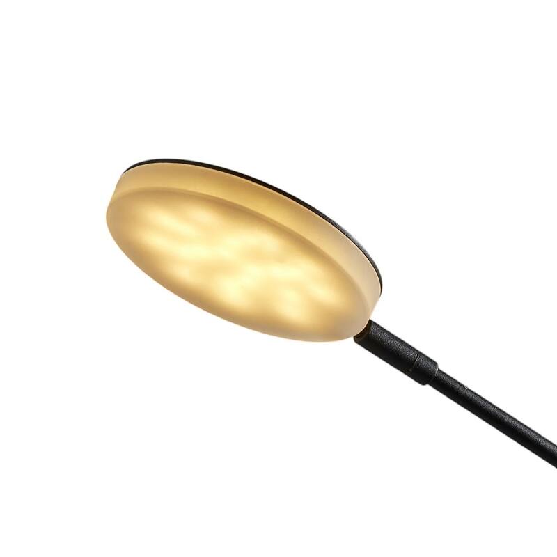 Three Color Adjustable Floor Lamp Black Metal Saucer LED
