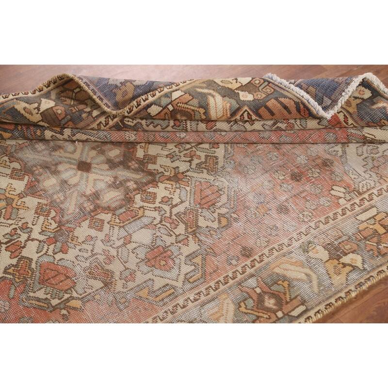 Distressed Bakhtiari Persian Antique Area Rug Hand-Knotted Wool Carpet - 4'5"x 6'9"
