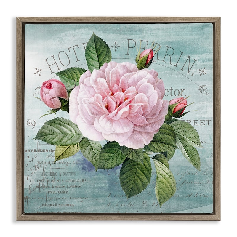 Stupell Bright & Rustic Tropical Bloom Framed Floater Canvas Wall Art Design By Susan Arnot - 25 x 25 - Brown