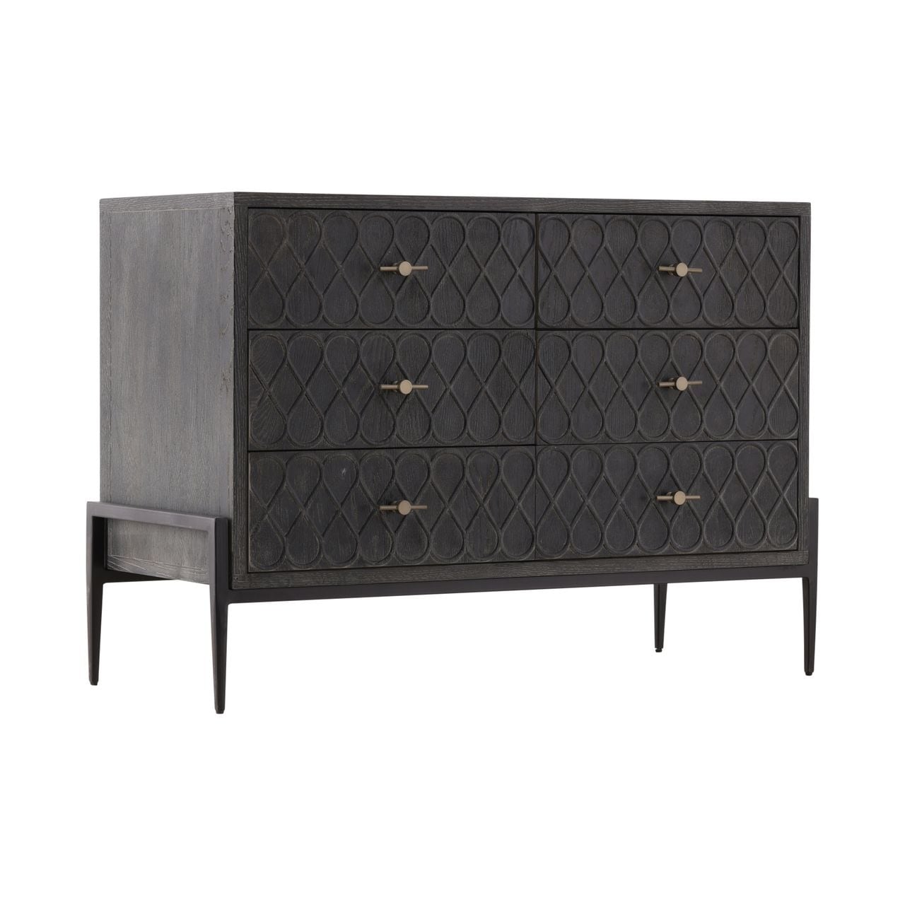 Furniture Classics Pine and Iron White and Black 6-drawer Chest