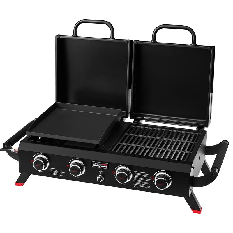 Royal Gourmet GD4002TP Portable Tabletop Grill & Griddle Combo, Black