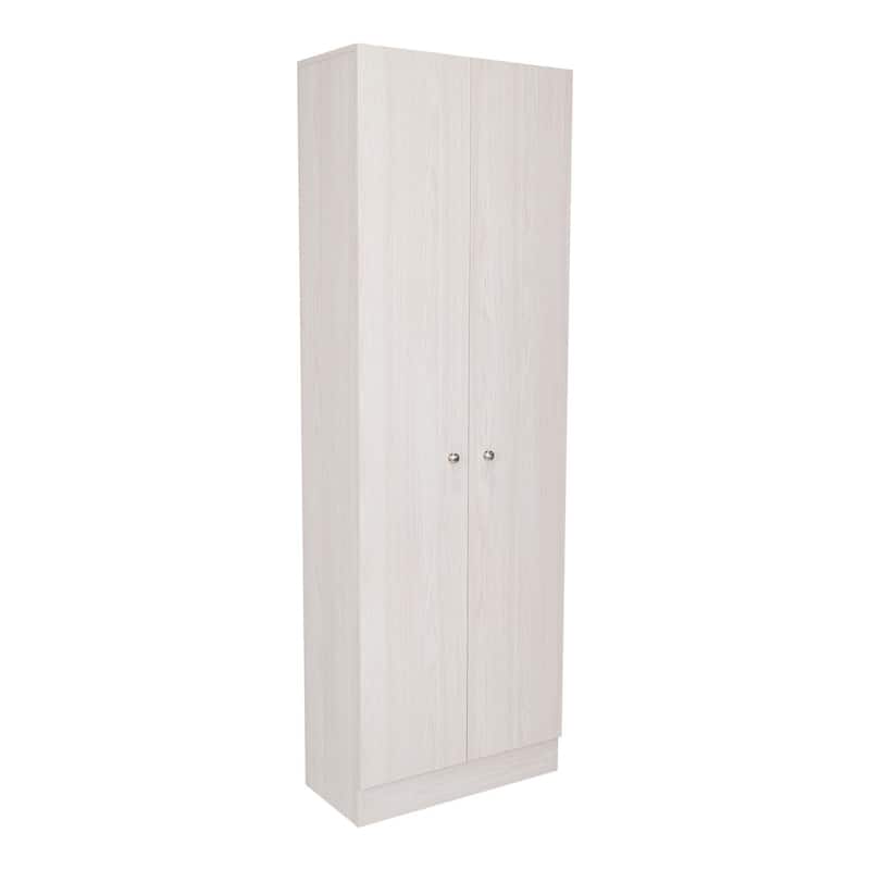 Multi-Storage Single-Door Pantry Cabinet with 5 Internal Shelves, Dark Brown - N/A - Black
