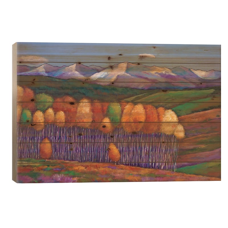 Elysian Print On Wood by Johnathan Harris - Multi-Color - 18x26x1.5