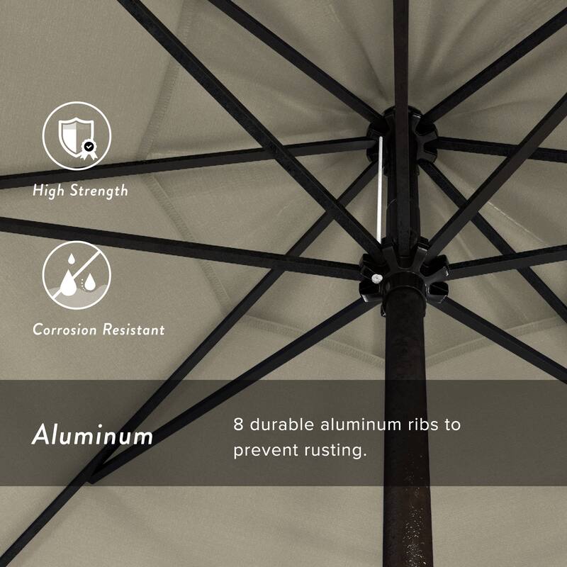 North Bend 9-foot Crank Open Auto-tilt Bronze Finish Patio Umbrella by Havenside Home (Base not included)