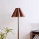 preview thumbnail 6 of 5, Mid-Century Modern Floor Lamp with Faux Leather Shade - 65 inch
