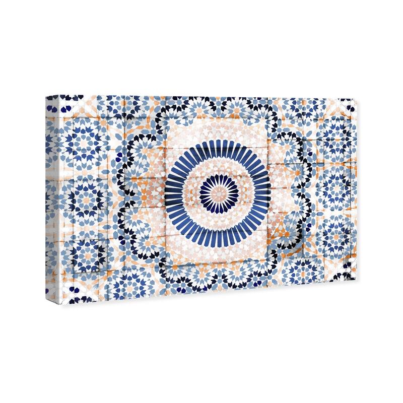 Wynwood Studio Abstract Mandala for Spring Blue and Bohemian & Eclectic Wall Art Canvas Print