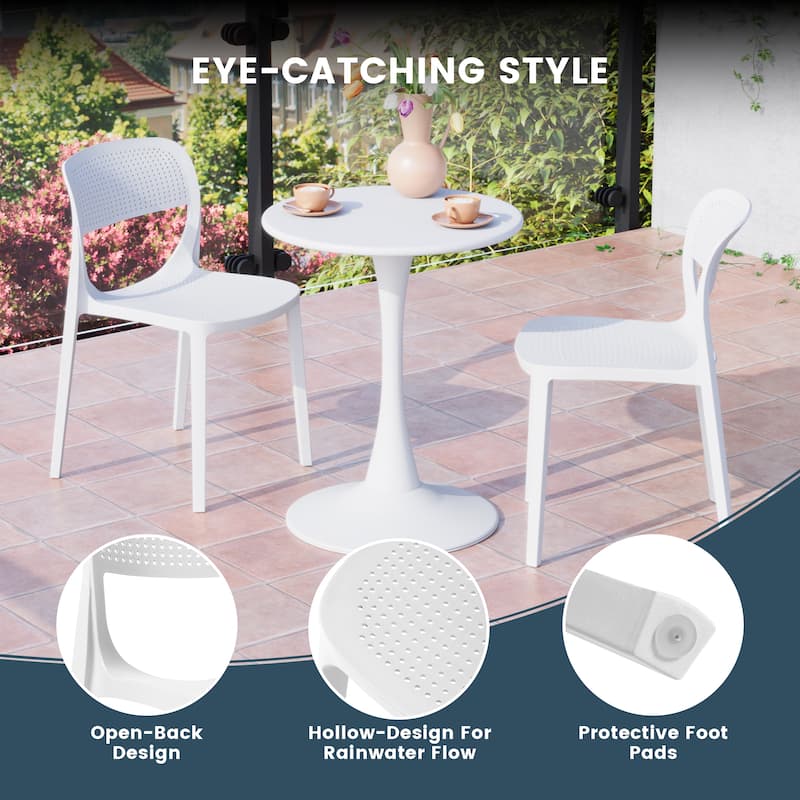 Frond and Form Outdoor Stacking Dining Side Chair (Set of 2)