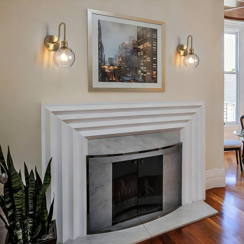 Modern 1-Light Bathroom Vanity Wall Sconce with Textured Glass Shade