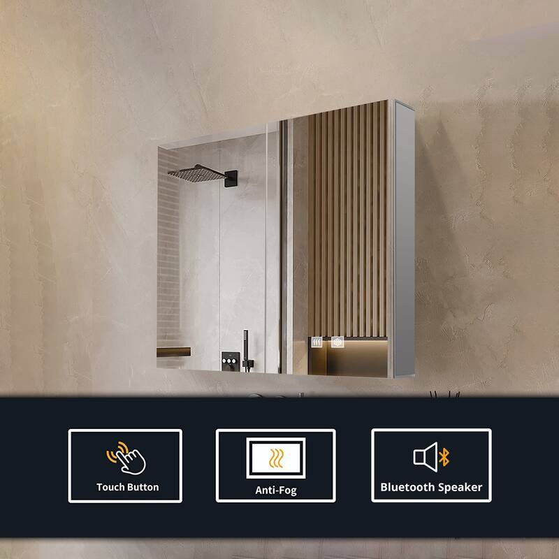 Corsica Surface-Mount LED Mirror Medicine Cabinet with Defogger