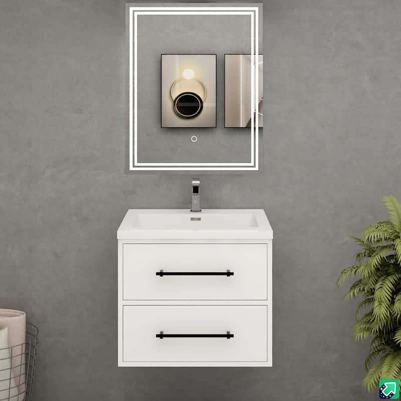 Victoria 24'' Wall-mounted Vanity with Reinforced Acrylic Sink - 23.5