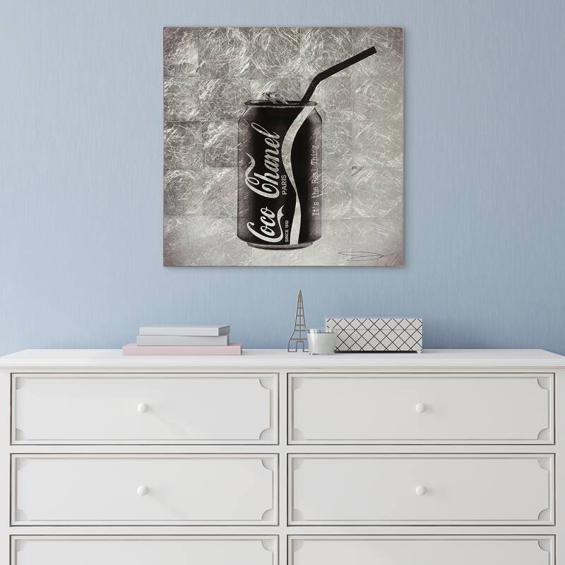 Fashion Drinks Reverse Printed Tempered Glass with Silver Leaf