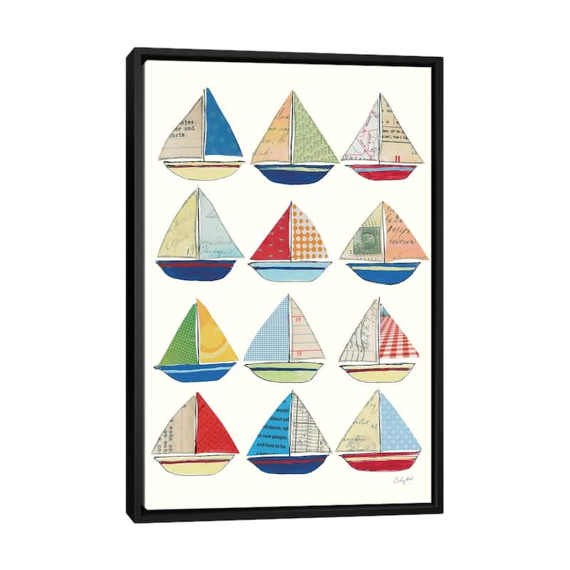 iCanvas "Wind And Waves VII" by Courtney Prahl Framed Canvas Print - Black - 40x26