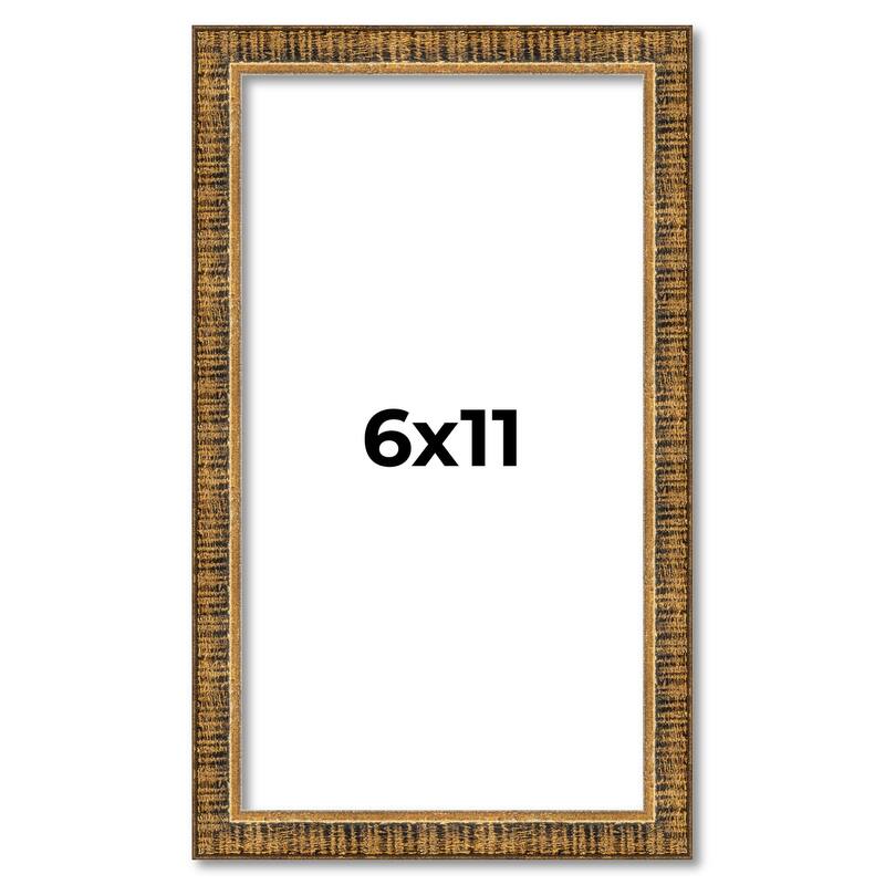 6x11 Frame Gold Solid Wood Picture Frame - Complete Modern Photo Frame