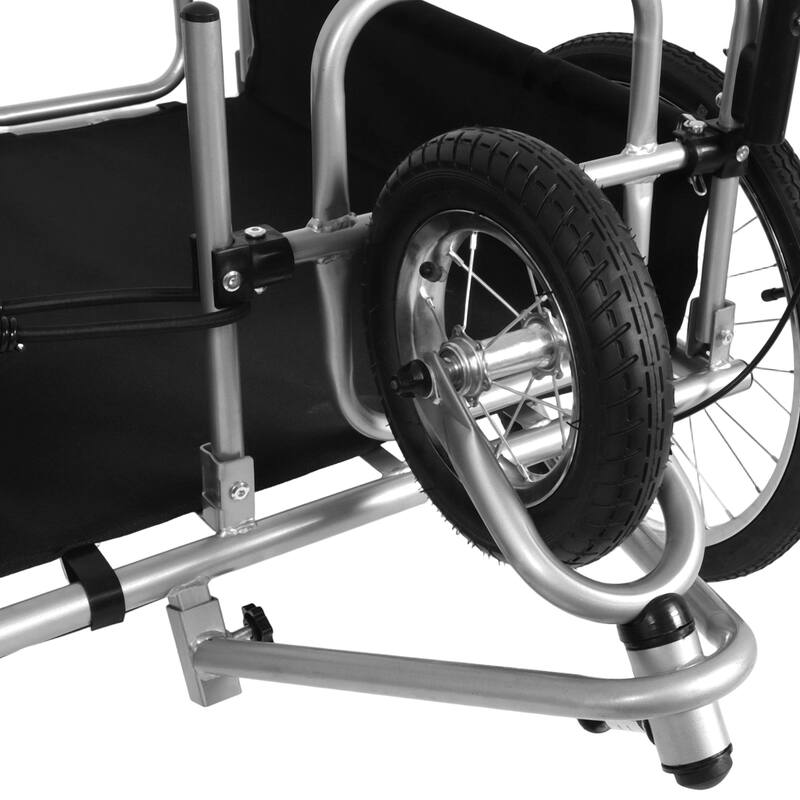 3-in-1 Heavy-Duty Bike Cargo Trailer E-Bike Compatible Steel Frame, 110lb Capacity, Convertible Stroller & Pull Cart Suspension