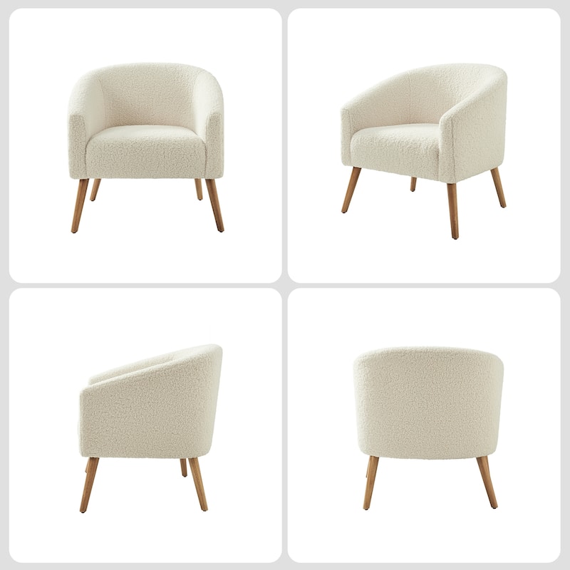 Sheila Modern 30"W Boucle Armchair with Solid Wood Legs Set of 2 by HULALA HOME