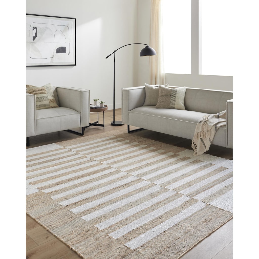 Nataly Traditional Border Jute Area Rug