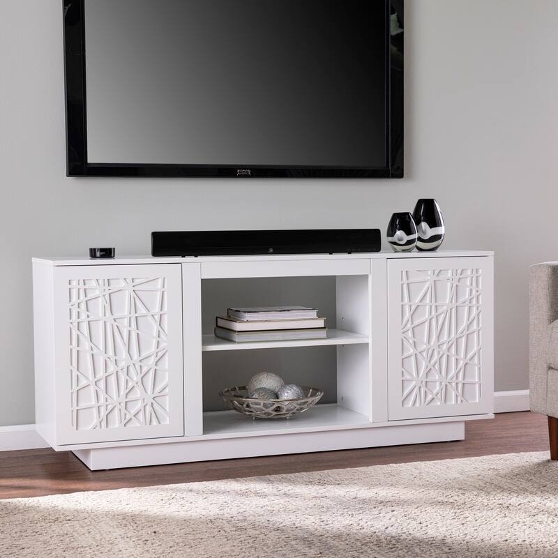 SEI Furniture Delgrave Two-Door Media TV Stand for TV's up to 56" - White