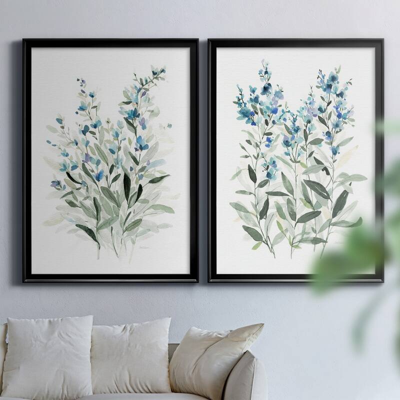 Delicate Blue Botanical I Premium Framed Print - Ready to Hang - Multi-Color
