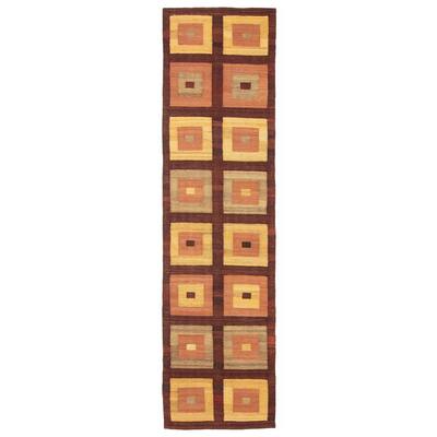 ECARPETGALLERY Flat-Weave Ankara FW Brown Wool Kilim - 2'8 x 9'7
