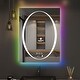 preview thumbnail 16 of 19, KIOTEE Frameless LED Frontlit & RGB Backlit Anti-Fog Tempered Glass Bathroom Vanity Mirror with ETL and 3-Year Warranty 32x24