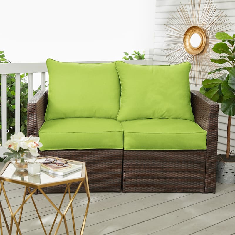 Sorra Home Sunbrella Outdoor Loveseat Pillow and Cushion Set