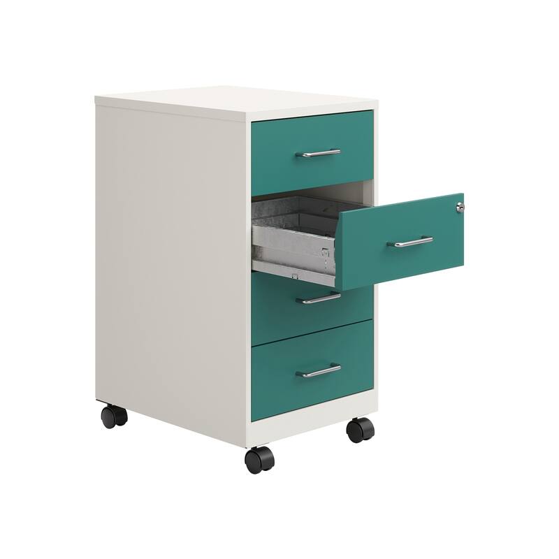 Space Solutions 18" Deep 4-drawer Mobile Organizer Cabinet,Pearl White