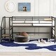 preview thumbnail 2 of 26, Twin Size Mid Loft Bed with Storage Stairs, Heavy Duty Metal Loft Bed Frame with Guardrails, Kids Playhouse Bed with Slats