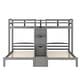 preview thumbnail 11 of 10, Twin Over Twin & Twin Bunk Bed with Staircase and Storage, Grey