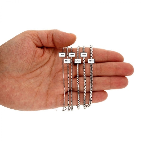 14K White Gold 1.25MM Box Link Chain Necklace 14K White Gold 1.25MM Box Link Chain Necklace