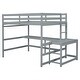 preview thumbnail 9 of 21, Modern Full Size Loft Bed With Built-in Desk and Ladder Platform and Ladders for Bedroom