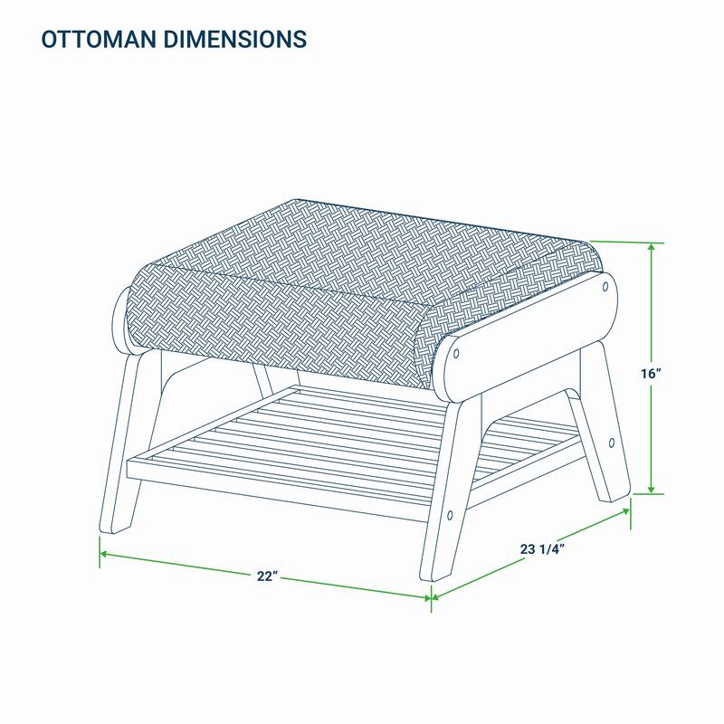 Cambridge Casual Auburn Upholstered Teak Outdoor Ottoman