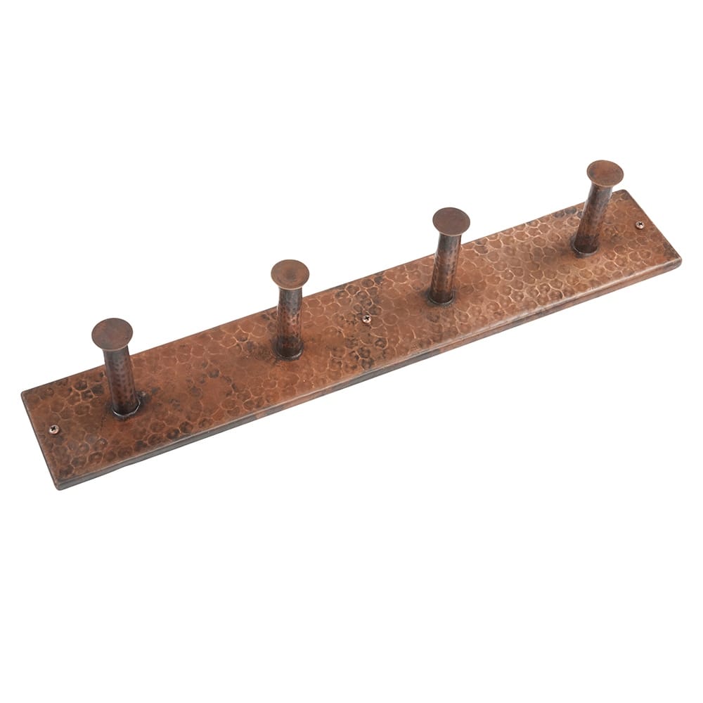 Hammered Copper Quadruple Robe/Towel Hook in Oil Rubbed Bronze (RH4)