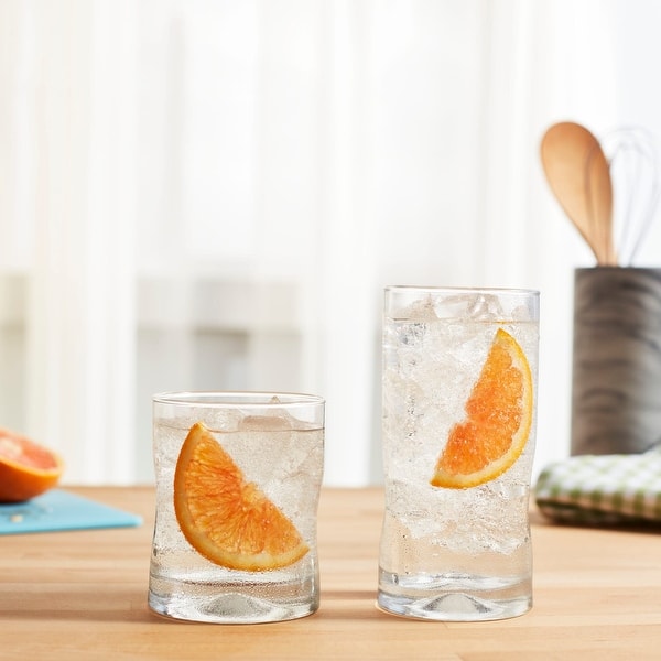 Libbey Impressions 16-Piece Tumbler and Rocks Glass Set - Set of 16